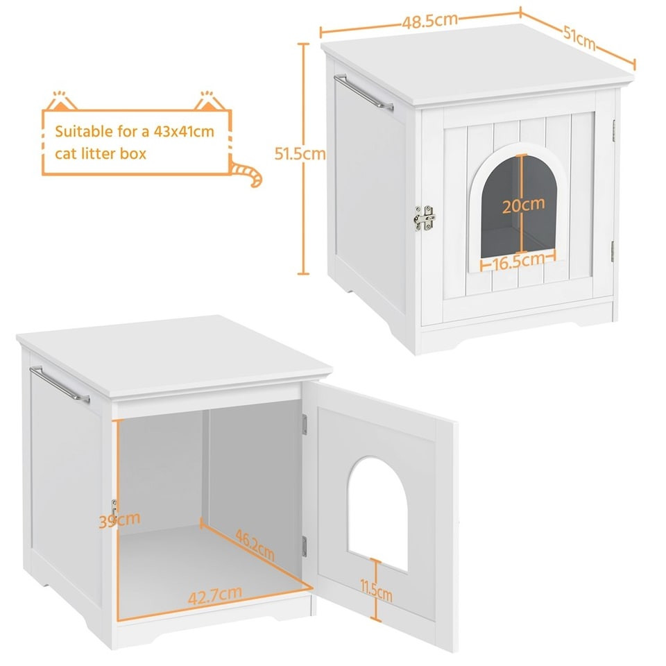 image 1 of Yaheetech Cat Litter Box Enclosures White | One Size
