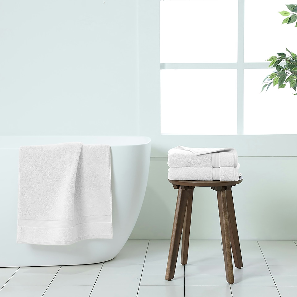 image 1 of Martex 100% Cotton, 750gsm Hand Towel (Pack of 2) - White | White | White | Hand towel