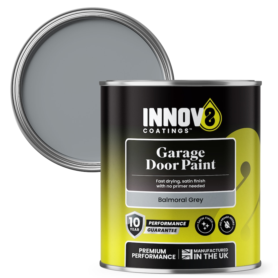 image 1 of Innov8 Coatings Garage Door Paint 750ml – Balmoral Grey Satin Finish – Exterior Metal Door Paint – Weatherproof & UV Resistant – 10 Year Guarantee