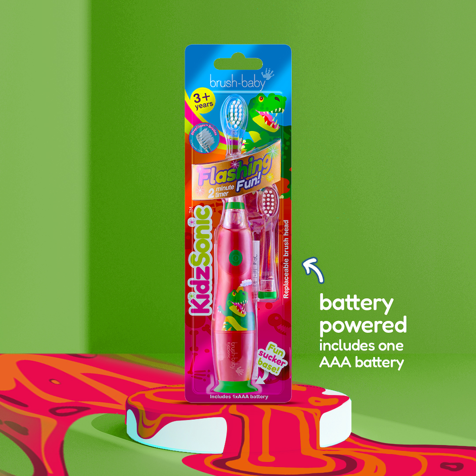image 1 of Brush Baby Dinosaur KidzSonic Kids Electric Toothbrush