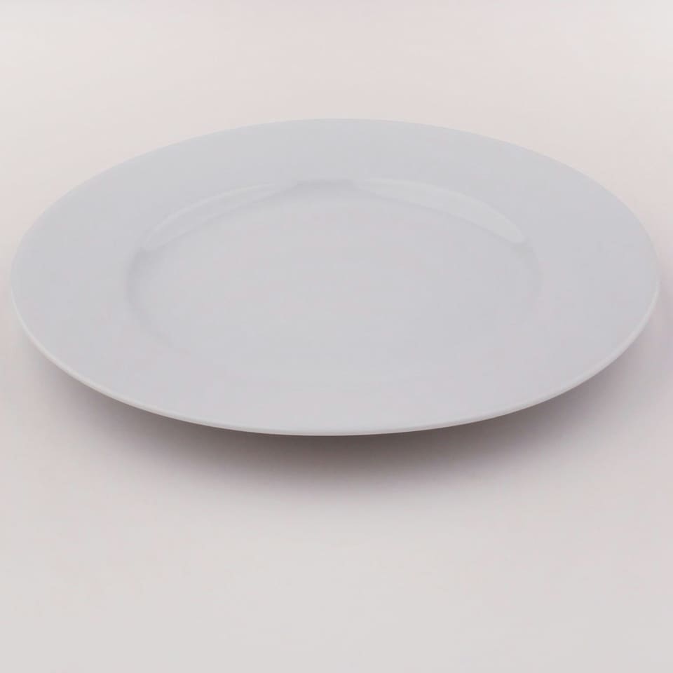 image 1 of Glim Glam Dessert Plates Set 7.5” Porcelain White 48pc Set Rim White