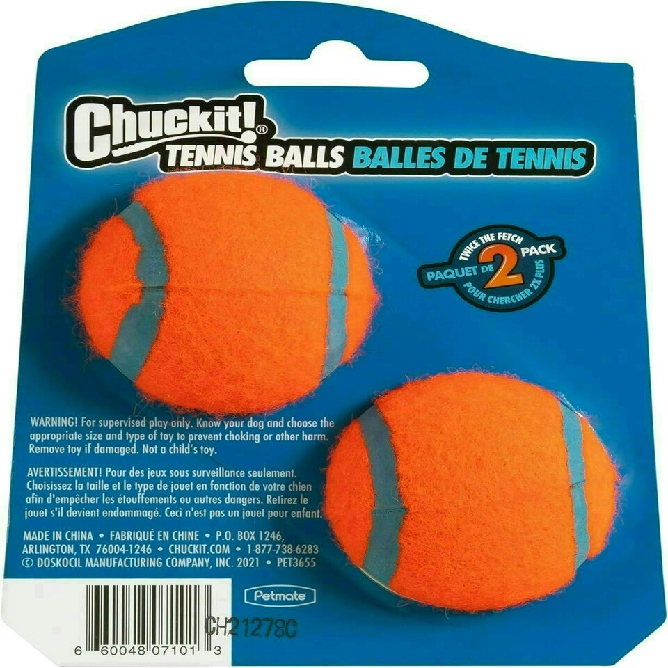 image 1 of Chuckit! Tennis Ball Dog Toy Small 2pk