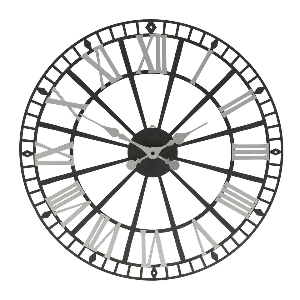 image 1 of Hometime Retro Metal Skeleton Wall Clock 49cm