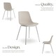 image 3 of Dining Chair Mave - large plastic seat, ergonomic, high backrest, 120 kg load capacity - Set of 4 Grey | Taupe/Chrome