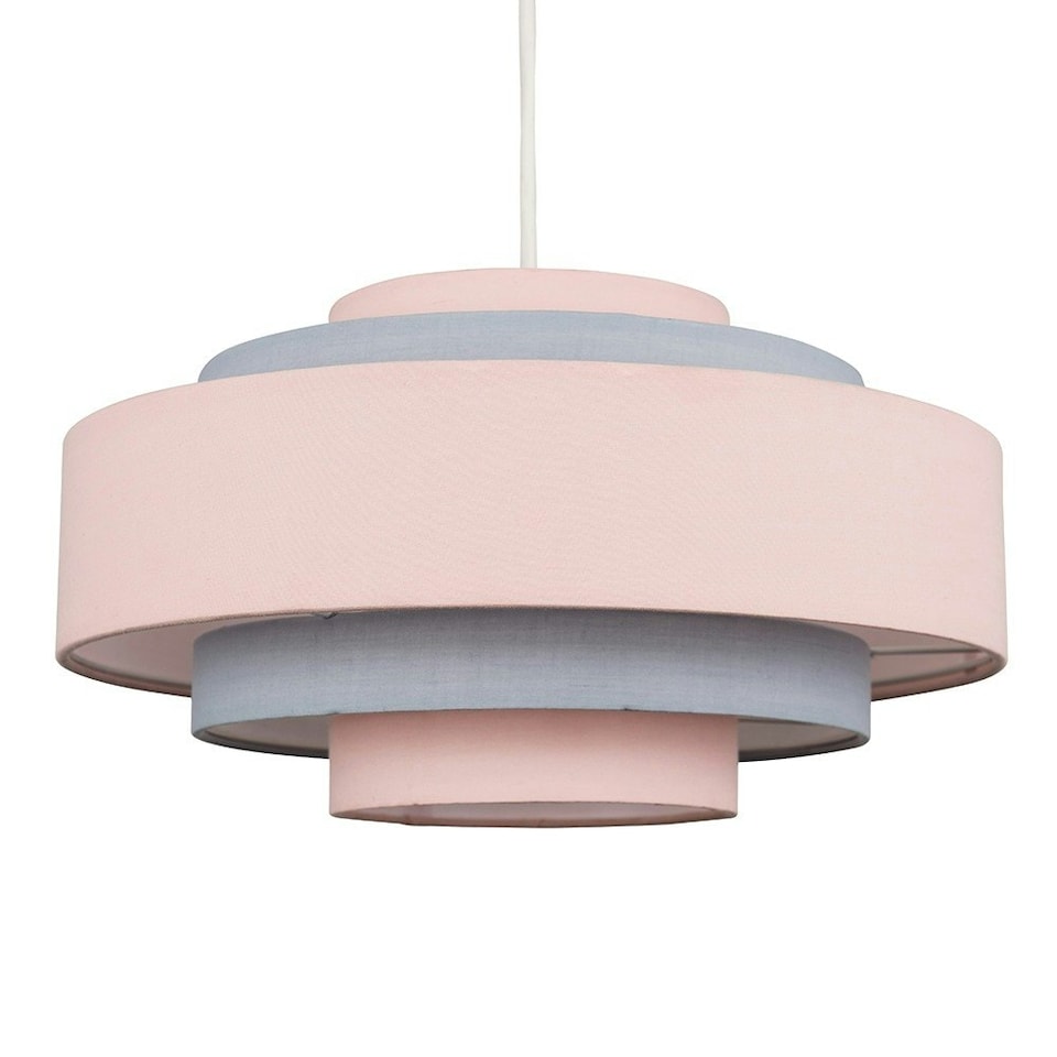 image 1 of ValueLights 3 Tone Pink 5 Tier Cylinder Ceiling Pendant Light Shade