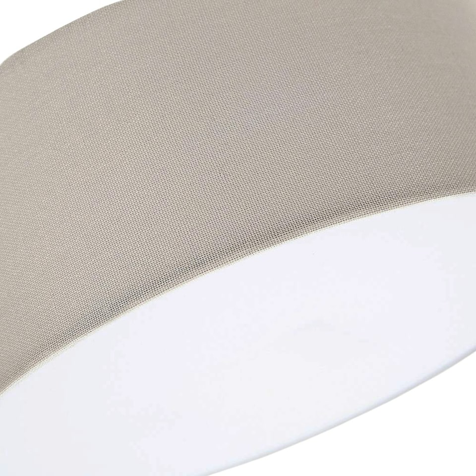 image 1 of Contemporary Grey Linen Fabric Semi Flush Ceiling Light Fixture with Diffuser