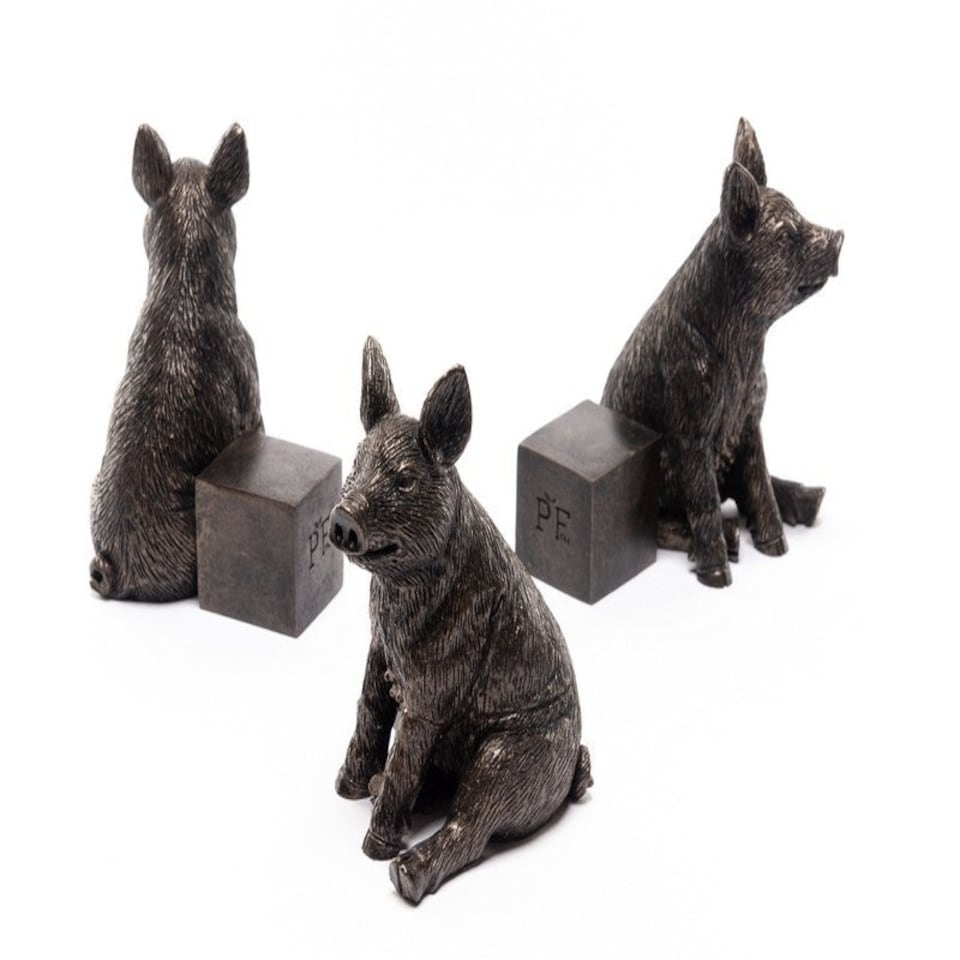image 1 of Pig Plant Pot Feet - Set of 3 - L8 x W6 x H9 cm Grey