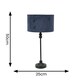 image 3 of ValueLights Maggie Black Candlestick Table Lamp Navy Velvet Shade | Black
