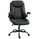 image 1 of HOMCOM PU Leather Office Desk Chair with Thick Cushion, Black | Black | One Size