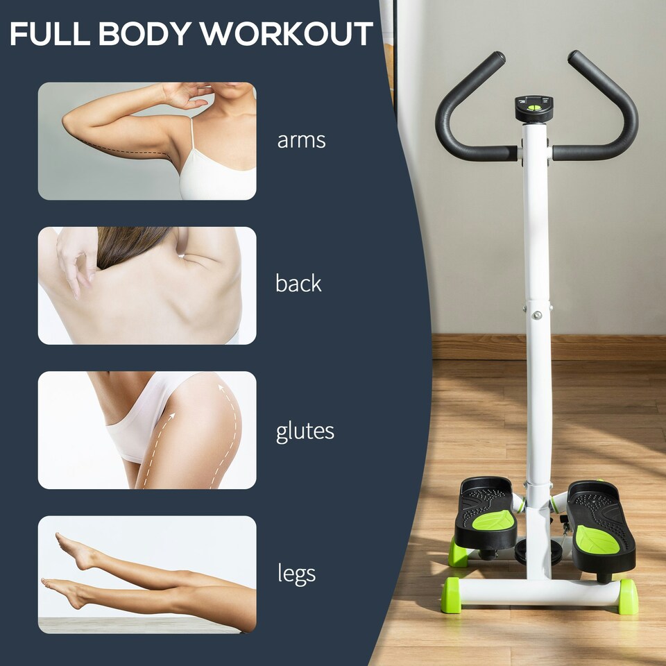 image 1 of HOMCOM Twister Stepper Step Machine with LCD Screen - Grey