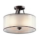 image 1 of Lacey 3 Light Small Semi Flush Mount Ceiling Light Mission Bronze, E27