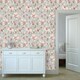 image 2 of Grandeco Camilla Floral Vinyl Wallpaper - Grey/Blush Pink - 10m x 53cm Grey