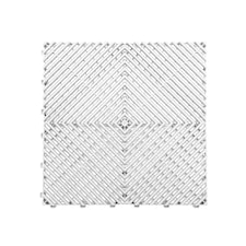 Modular Interlocking Ribbed Vented Garage Floor Tiles - White | White | White