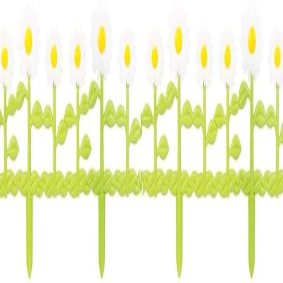 image 1 of 4 8 12 Flexible Garden Lawn Grass Edging Picket Border Panel Plastic Wall Fence | Multi | 8 Sunflower Border