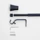 image 3 of OHS Extendable Metal Finial Trumpet Ends Wall Mounted Rod Fittings Curtain Pole - Black | Black