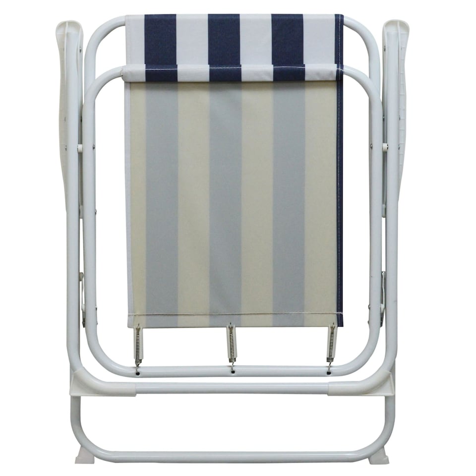image 1 of Harbour Housewares Folding Metal Beach Chairs - Blue/Green Stripe - Pack of 2 | Multi | Multi