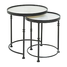 Interiors by Premier Arcana Set Of 2 Round Side Tables
