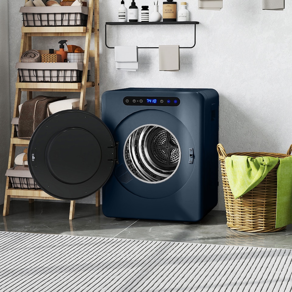 image 1 of HOMCOM 5 kg Portable Vented Tumble Dryer Machine with Timer, Blue