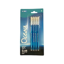 Pack of 4 Premium Linc Ocean Fine Blue Gel Pens
