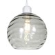 image 2 of Modern Designer Smoked Circular Ribbed Glass Non Electric Pendant Lamp Shade
