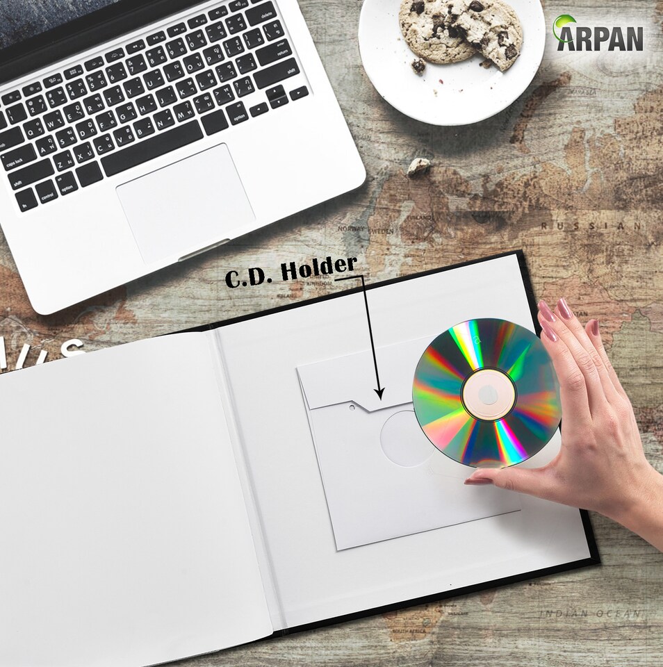 image 1 of ARPAN Slip In Case Book-Bound Memo Photo Album – Holds 200 Photos 6" x 4" (10x15cm) – Hardcover Memory Album with Writing Space for Family, Wedding & Travel Pictures