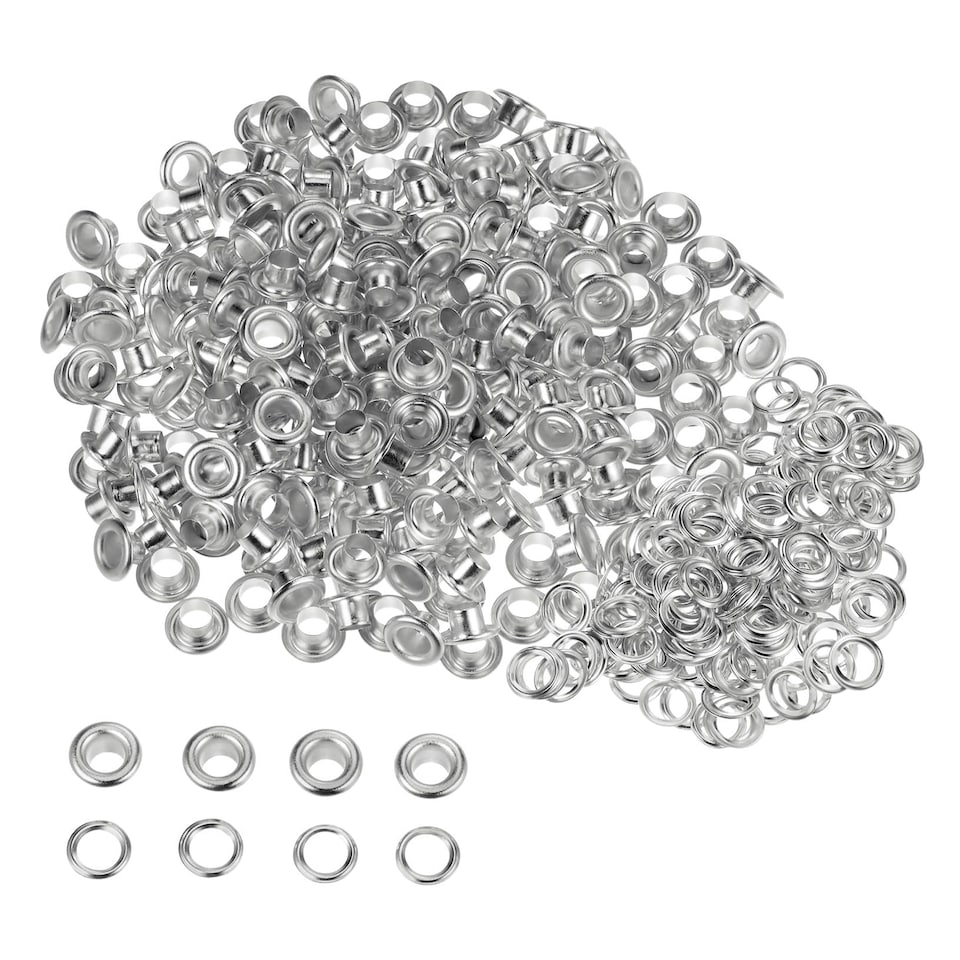 image 1 of 6mm Brass Eyelets with Washers for Arts & DIY Projects - 100 Pcs