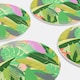 image 5 of OHS Summer Print Plastic Picnic Plates Set of 4 Lightweight Outdoor | Green | Colourful Palm