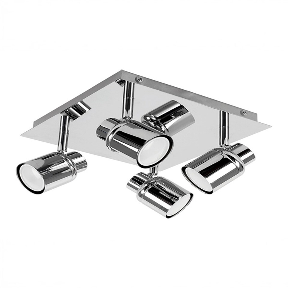 image 1 of ValueLights Benton Chrome IP44 Square Bathroom Ceiling Light | Chrome