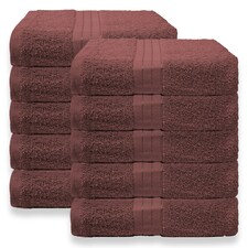 OHS 10 x Luxury 100% Cotton 500GSM Bathroom Face Cloth Towel Red | Burgundy | Face cloth