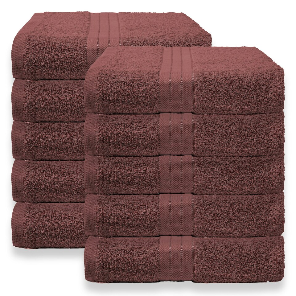 image 1 of OHS 10 x Luxury 100% Cotton 500GSM Bathroom Face Cloth Towel Red | Burgundy | Face cloth