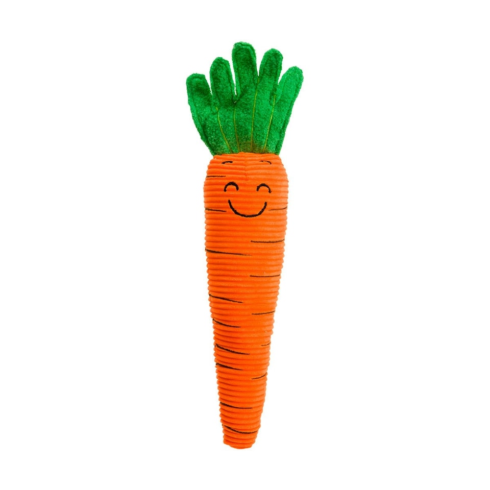 House Of Paws Carrot Christmas Dog Squeak Toy - Orange/Green - One Size