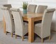 image 2 of Kuba 150 x 85 cm Chunky Medium Oak Dining Table and 6 Montana Fabric Chairs | Grey | Grey