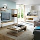 image 4 of Lyon 3 Door Glazed Sideboard in Riviera Oak/White High Gloss