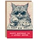 image 1 of DJ Moggie Cat Retro Cool On Decks Fun Cat Sister Funny Birthday Card