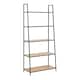 image 1 of Seaford Black Metal Ladder Bookcase with 5 Oak Shelves