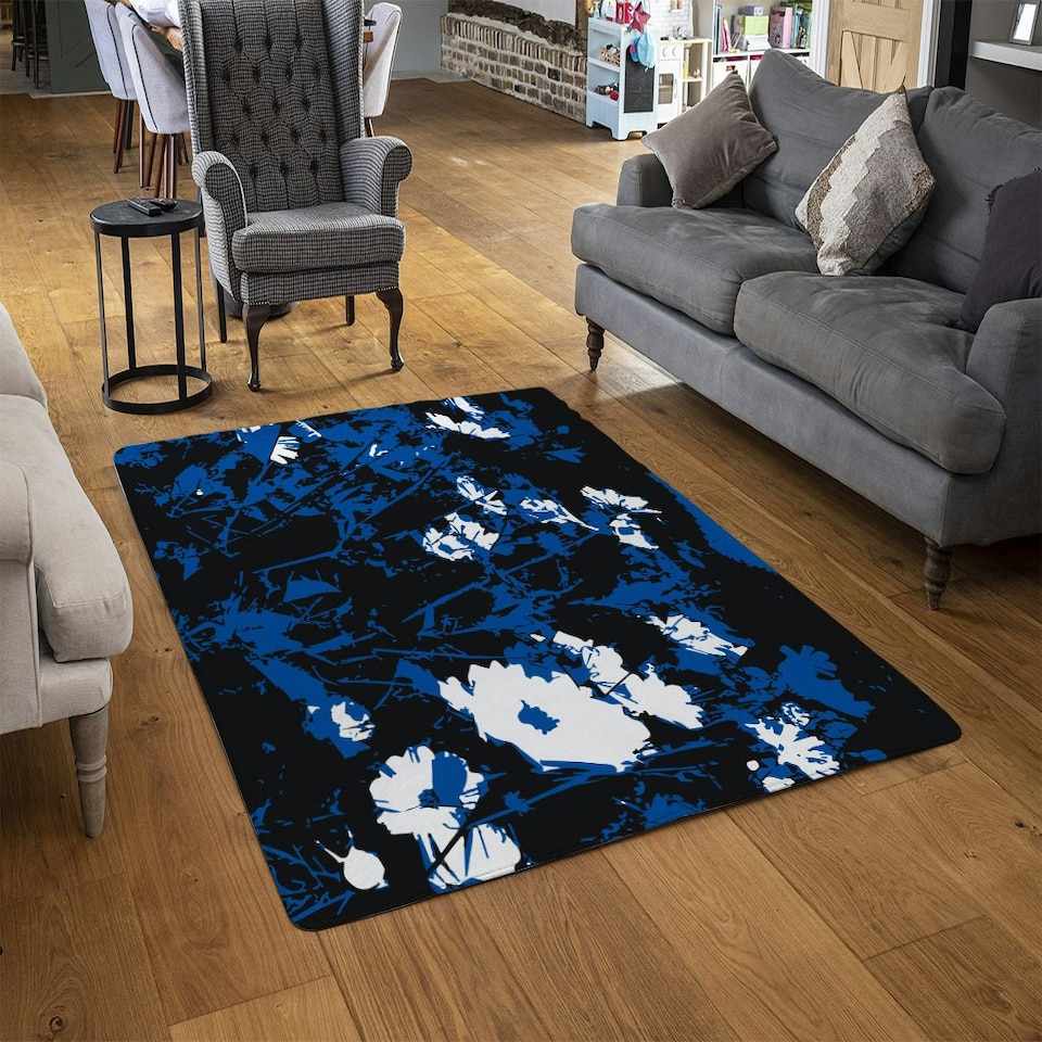image 1 of Field of Flowers (Rug) Blue | Medium: 80x150cm