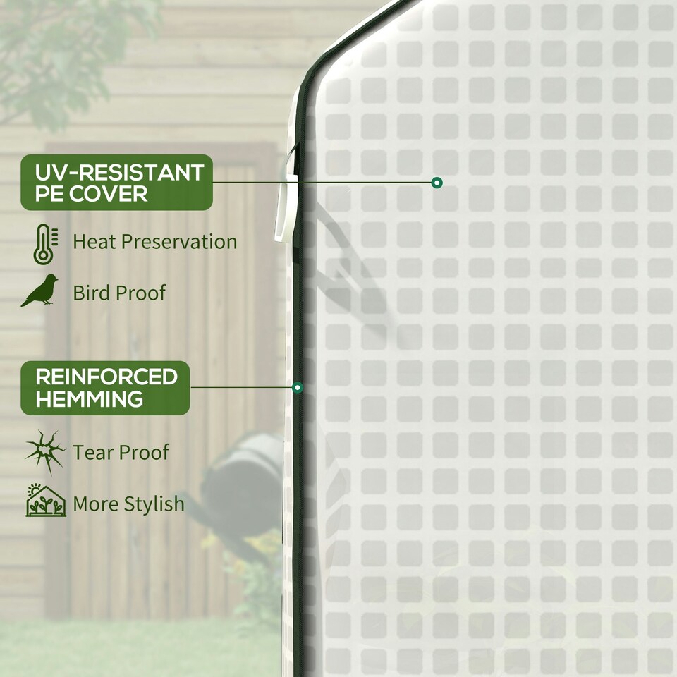 image 1 of Outsunny Walk-in Outdoor Green House with Door and Mesh Windows, White