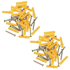 5 x 40mm Countersunk Screws And Wall Raw Plugs For Wood Concrete Brick 80pc