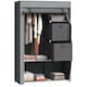 image 1 of HOMCOM Fabric Wardrobe, Portable Wardrobe, Clothes Storage Unit with 5 Compartments, Hanging Rail and 2 Fabric Drawers, 102 x 42.5 x 162.5cm, Dark Grey | Grey | Dark Grey