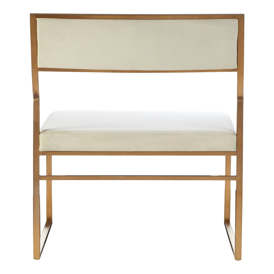 image 1 of Interiors by Premier White Velvet Dining Chair, Space-Saving Dining Chair, Indoor Dining Accent Chair for Living Room