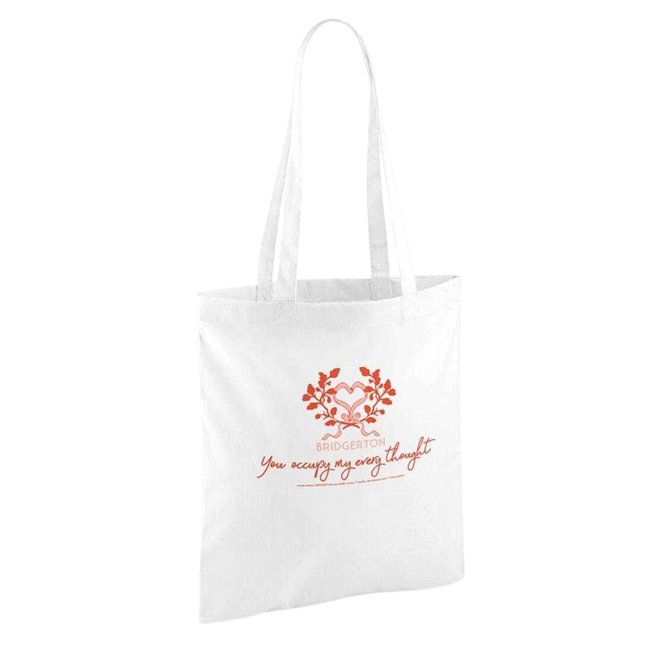 image 1 of Bridgerton Occupy My Thoughts Tote Bag | White | White | 1
