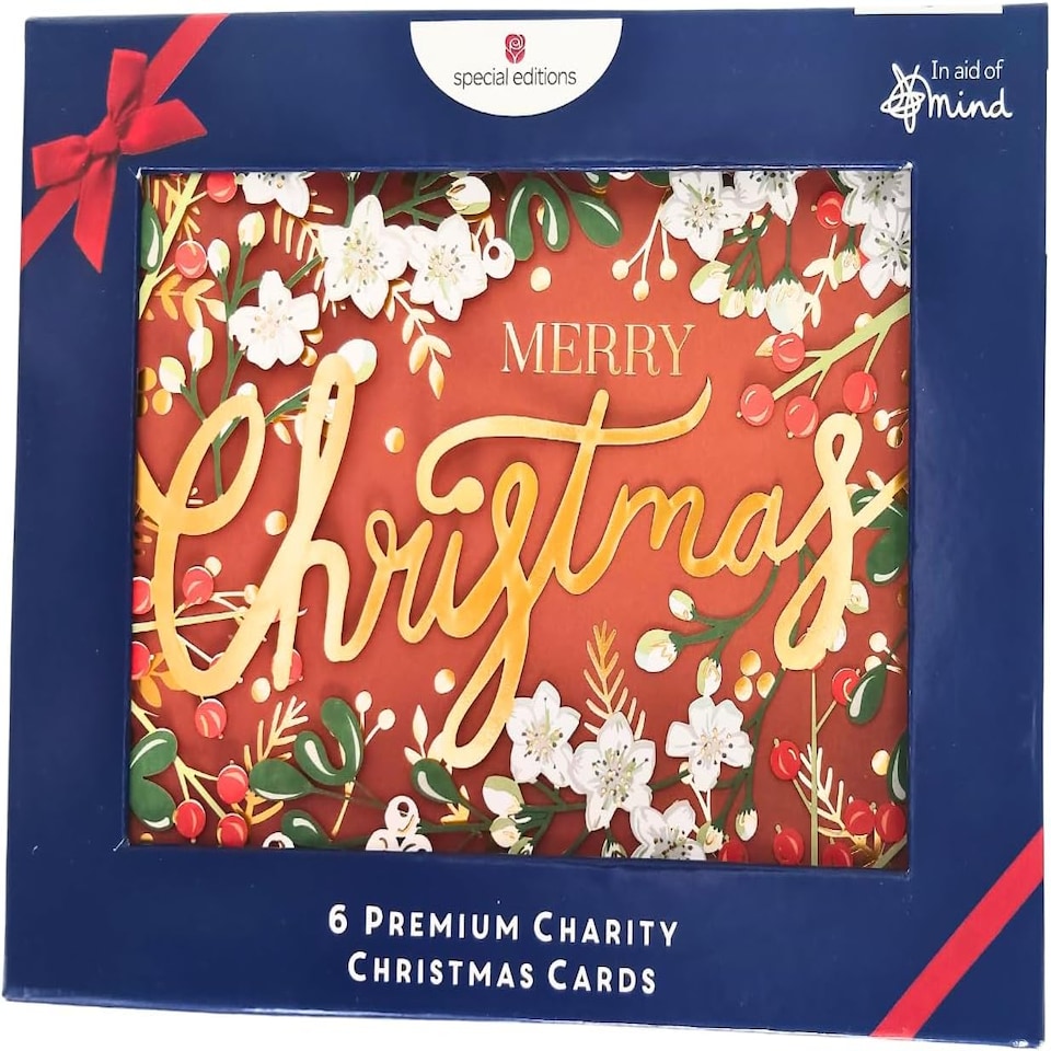 image 1 of Box of 6 Premium Die Cut Mind Charity Christmas Cards Mental Health Charities