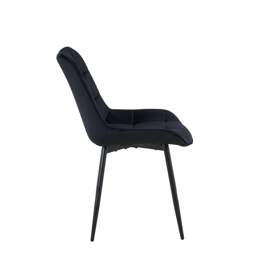 image 1 of New York Dining Table with 4 Erica Velvet Chairs - Black | Black