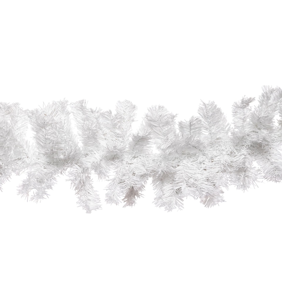 image 1 of 2.7m (9ft) White Christmas Garland with PVC Branches