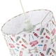 image 3 of London Themed Cotton Lamp Shade with Red Buses Post Boxes Black Taxis Multi