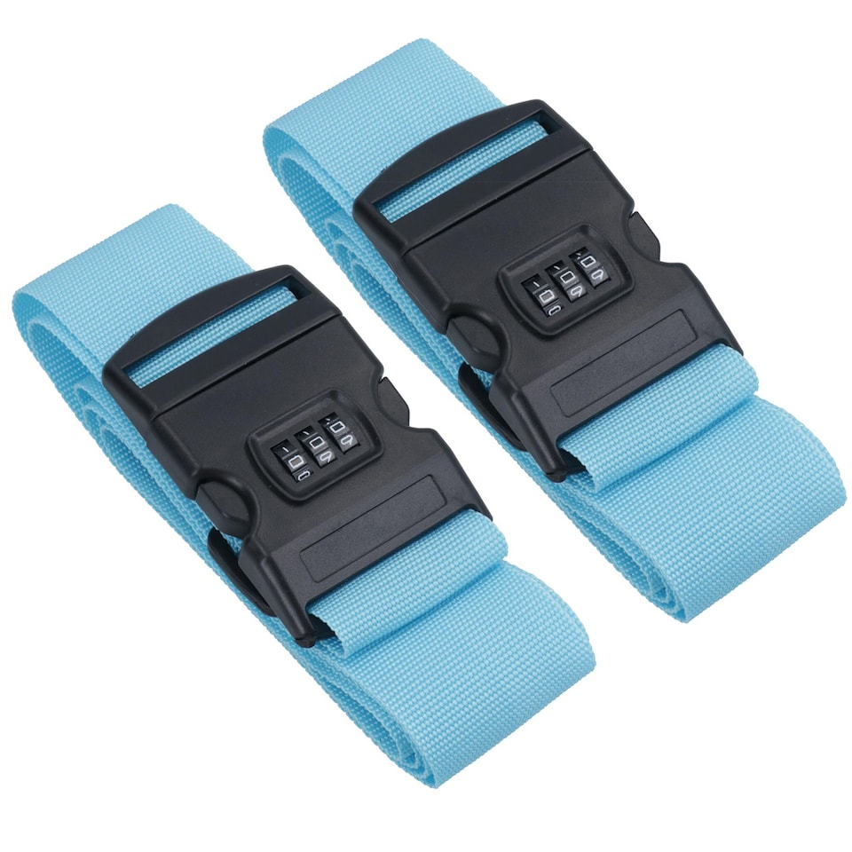 image 1 of Adjustable Anti theft Combination Luggage Lock Strap Suitcase Baggage Secure 2pc