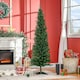 image 2 of HOMCOM 6ft Unlit Artificial Christmas Tree, Pencil Slim mas Tree with Solid Stand and Realistic Branches, Green