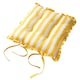 image 2 of Homescapes Reversible Yellow Frilled Cushion Seat Pad with Ties Polka Dots Multi - 40 x 40 cm