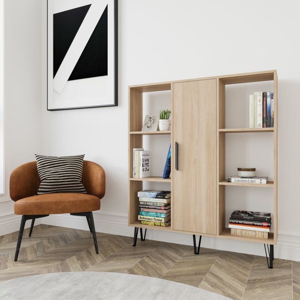 image 1 of Decorotika Peoria 6 Shelves and a Cabinet Bookcase