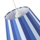 image 5 of Multi Blue Tone Striped Linen Coolie Lamp Shade with Cotton Inner